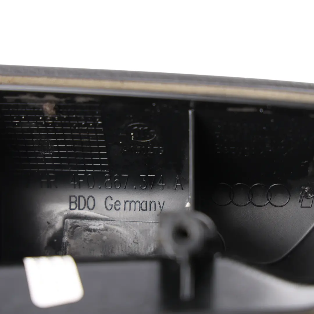 Audi A6 C6 Rear Door Right O/S Pull Handle Trim Armrest Leather Black - SKU 4F0867374A-1 - Part number 4F0867374A