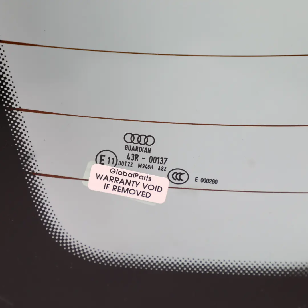 Audi A6 C6 Saloon Rear Window Glass Glazing Green AS2 - SKU 4F5845501G - Part number 4F5845501G