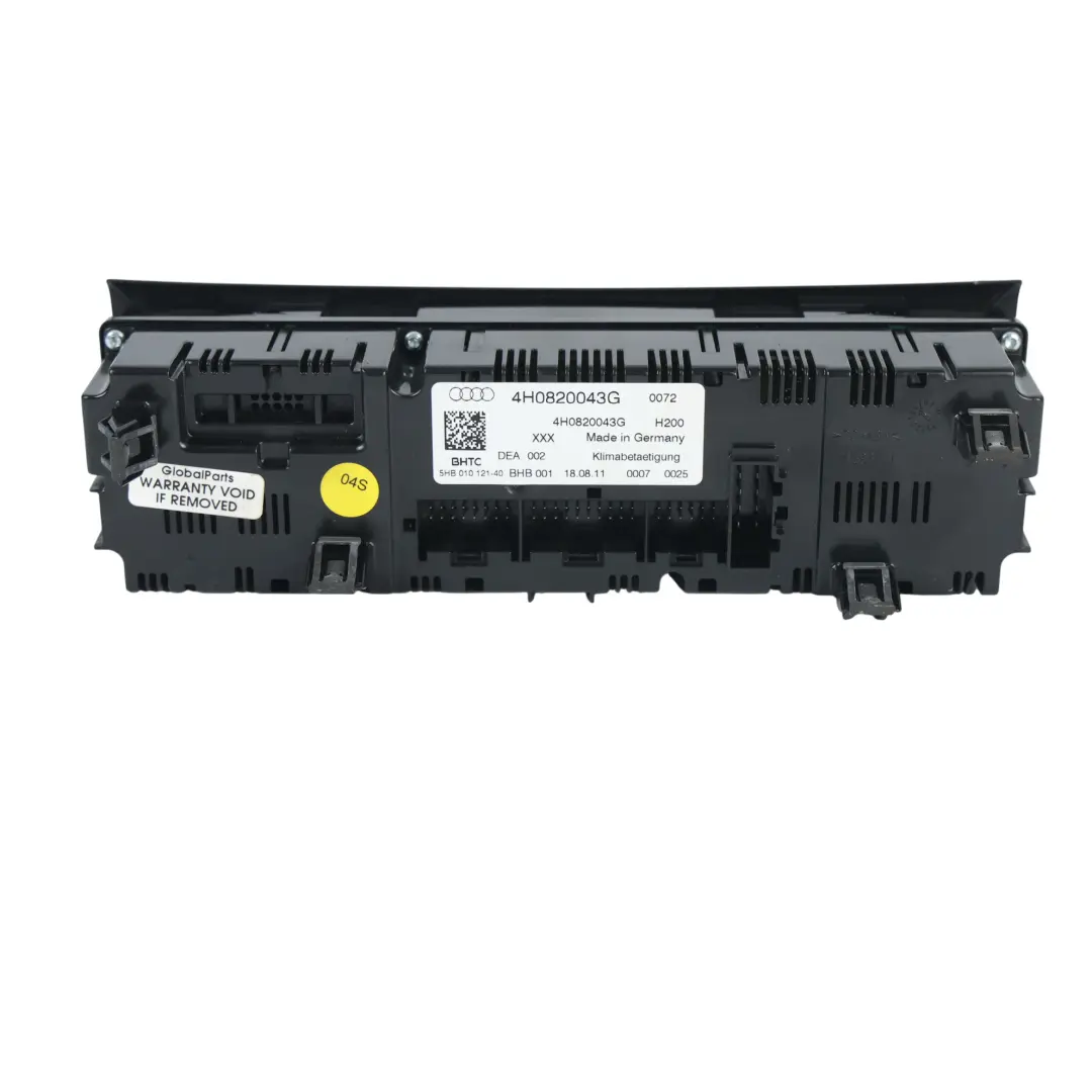 Audi A8 D4 Unità Controllo Clima Pannello Display Nero - SKU 4H0820043G - Numero di parte 4H0820043G