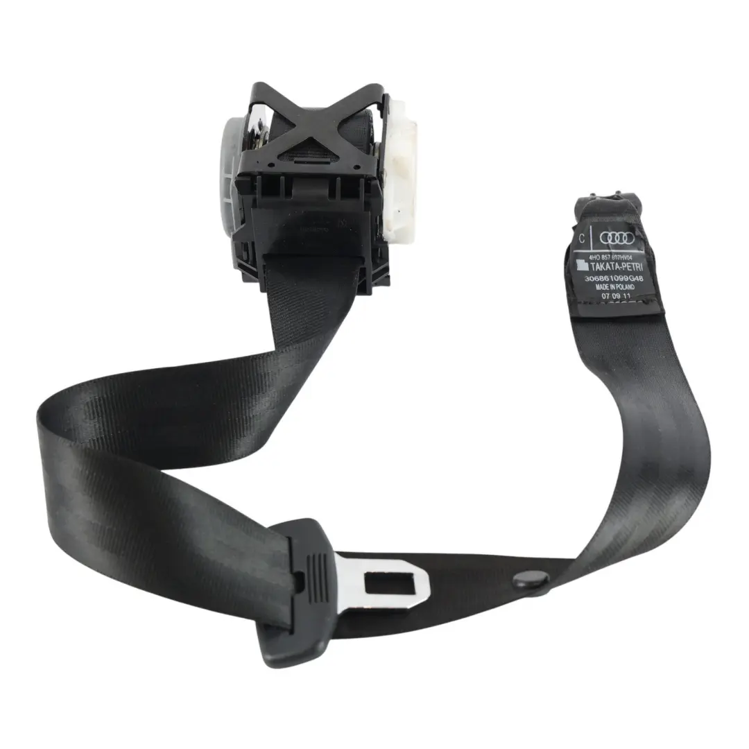 Audi A8 4H Seat Belt Rear Centre Middle Seatbelt Black - SKU 4H0857807H - Part number 4H0857807H