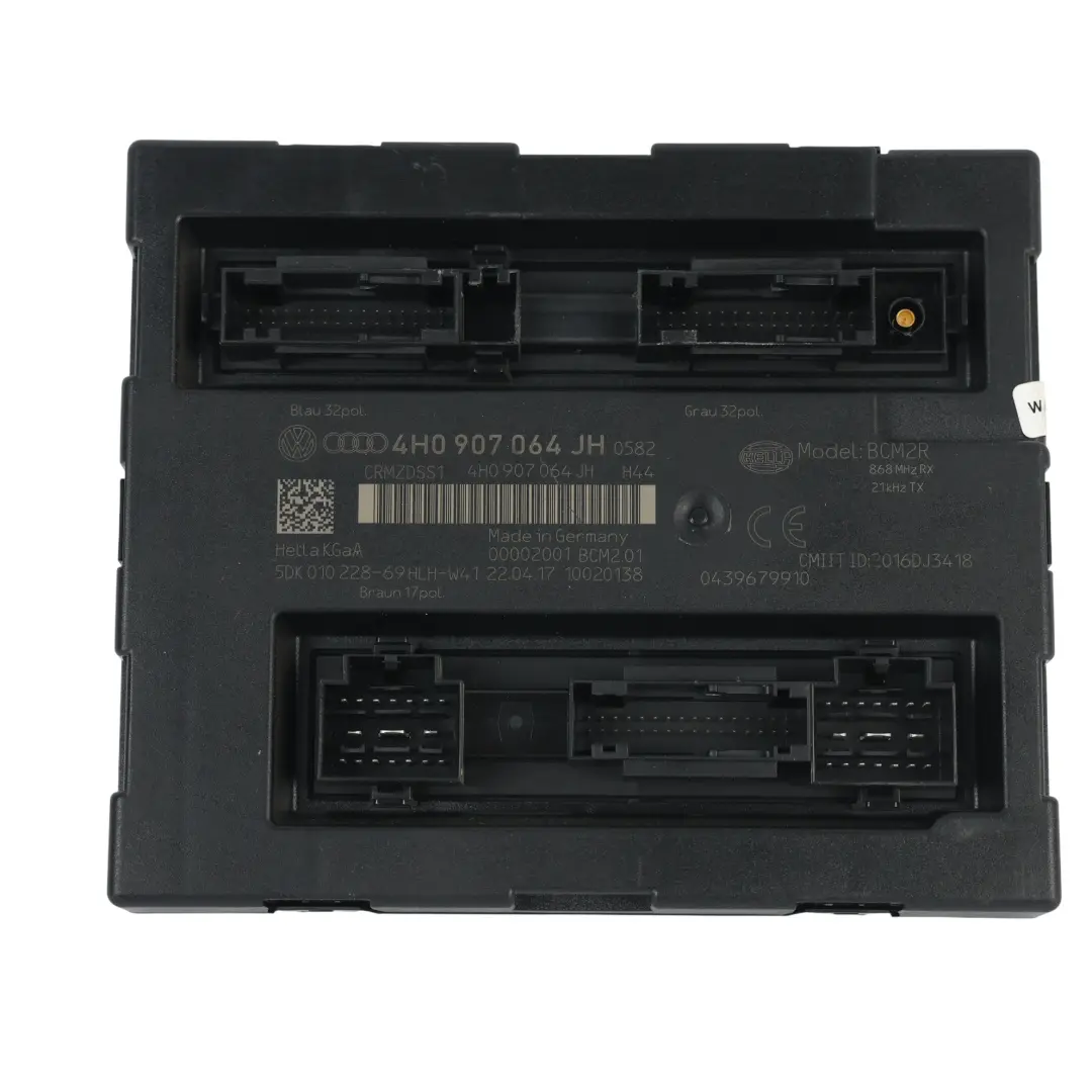 7P Módulo Confort BCM Unidad Control para Volkswagen Touareg con número de pieza 4H0907064JH Volkswagen Touareg 7P Módulo Confort BCM Unidad Control - SKU 4H0907064JH - Número de pieza 4H0907064JH