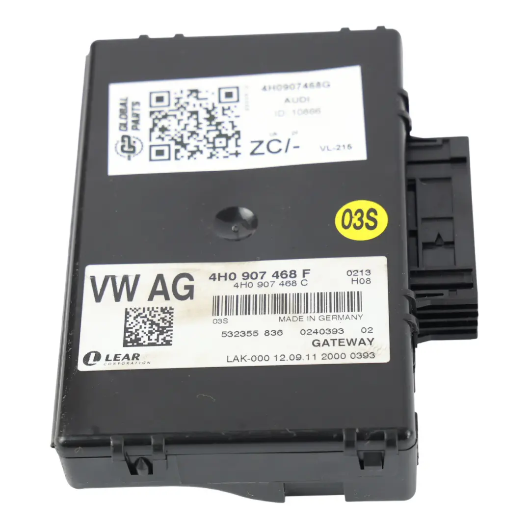 Audi A8 D4 Gateway Control Unit Module Diagnostic Interface BUS 4H0907468F - SKU 4H0907468G - Part number 4H0907468G