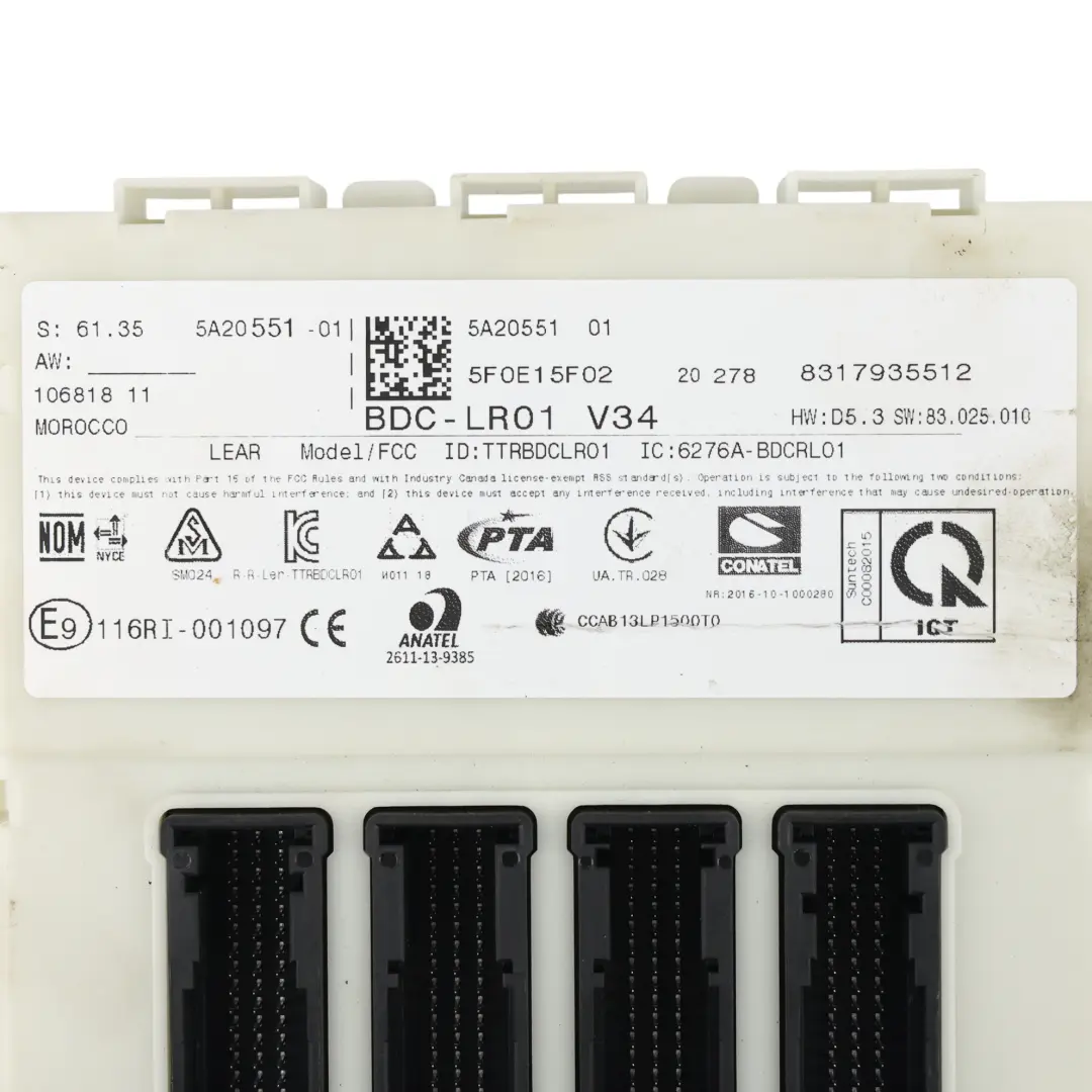 ECU Body Domain Controller BDC Module Unit to Mini F54 F55 F56 F60 with Part number 5A20551 Mini F54 F55 F56 F60 ECU Body Domain Controller BDC Module Unit - SKU 5A20551 - Part number 5A20551