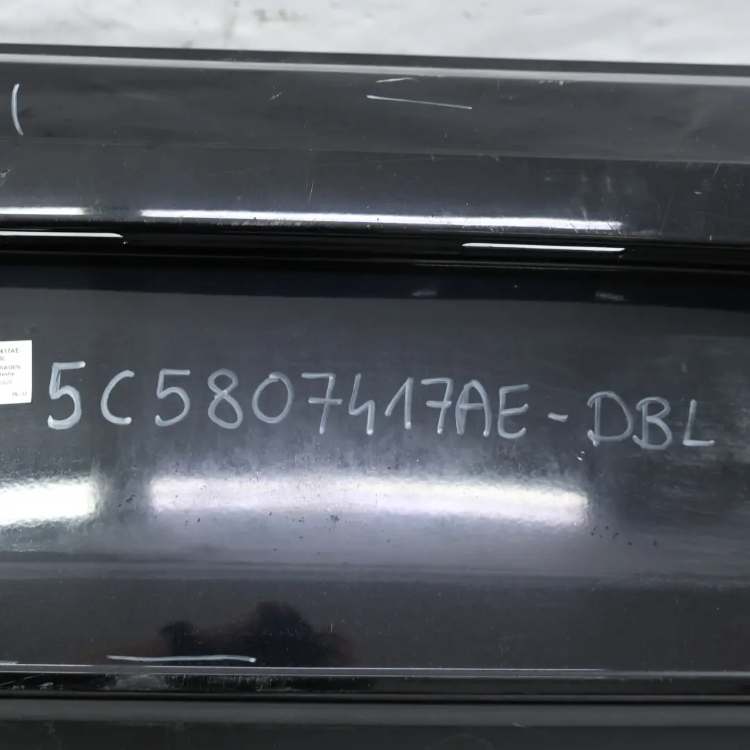 Volkswagen VW Beetle Bumper Rear Trim Panel Cover Deep Black Pearl Effect - C9X - SKU 5C5807417AE-DBL - Part number 5C5807417AE