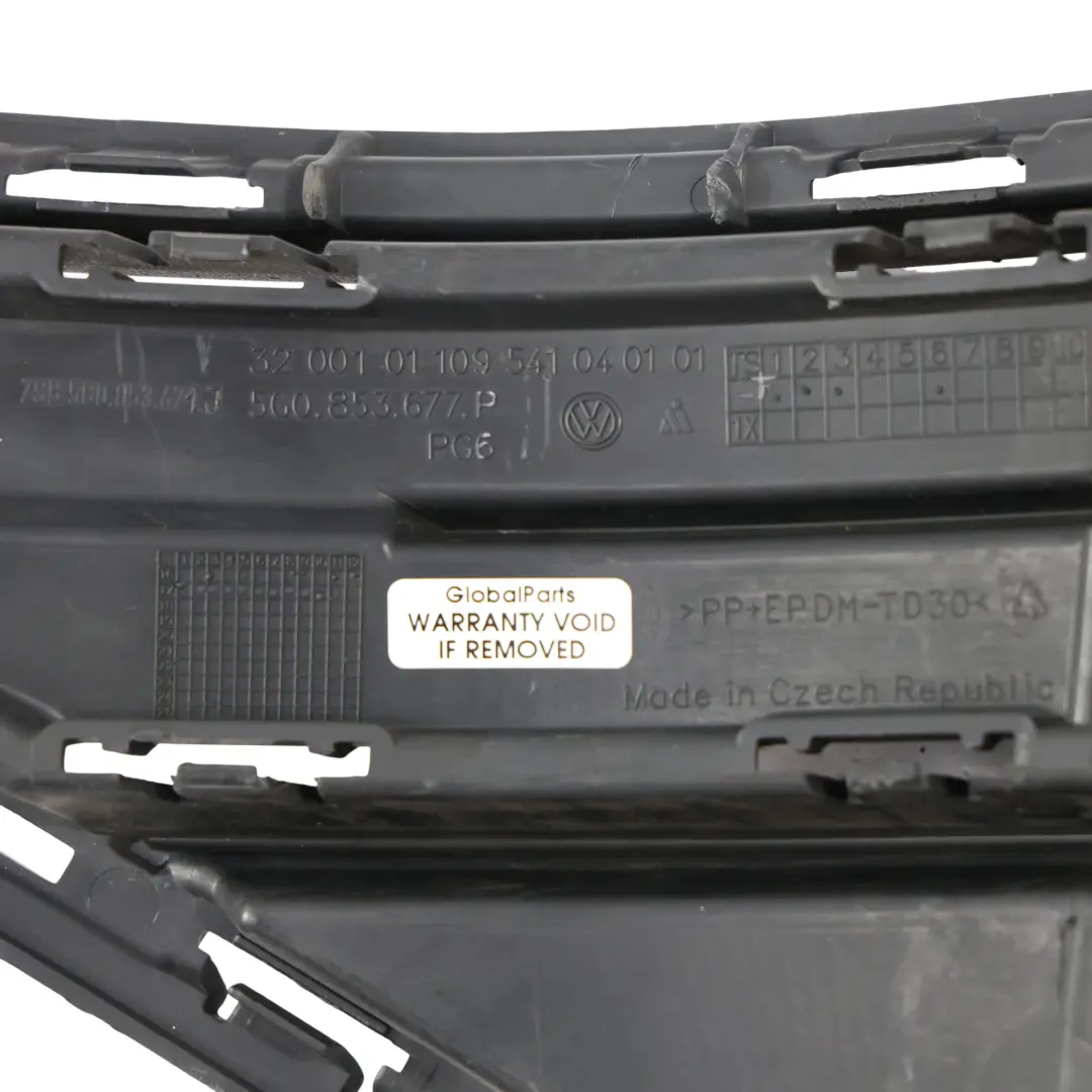 Volkswagen Golf Mk7 Grille Pare-chocs Avant Inférieure Centrale Cadre - SKU 5G0853677P - Numéro de pièce 5G0853677P