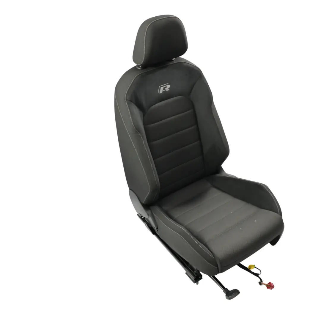 VW Golf Mk7 R-Line Fotel Lewy Przedni Materiał Alcantara Czarny Szary - SKU 5G4881805DK-2 - Numer Części 5G4881805DK