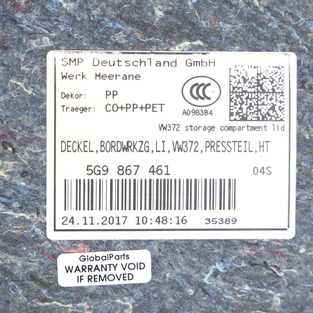 Volkswagen Golf 5G Kofferraum Seitenverkleidung Abdeckung Hinten Links - SKU 5G9867461 - Teilenummer 5G9867461