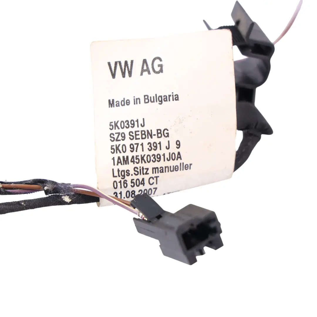 Crash Impact Sensor Wiring Loom Plug Connector to Volkswagen Golf 6 with Part number 5K0971391J Volkswagen Golf 6 Crash Impact Sensor Wiring Loom Plug Connector - SKU 5K0971391J - Part number 5K0971391J