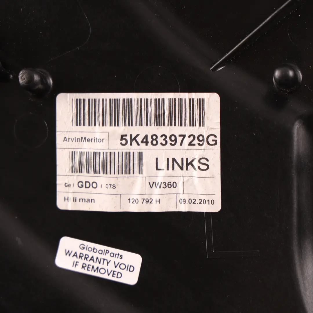 Volkswagen Golf Mk6 Moteur Lève-Vitre Arrière Gauche - SKU 5K4839729G - Numéro de pièce 5K4839729G