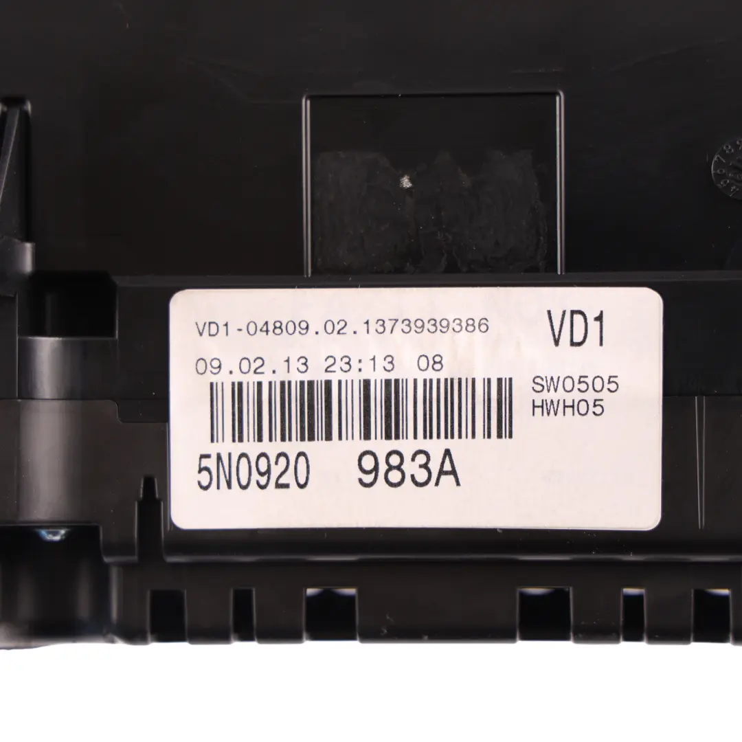 Volkswagen Tiguan 5N Instrument Cluster Speedometer Manual Diesel - SKU RHD-5N0920983A - Part number 5N0920983A