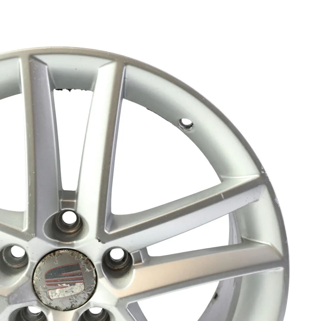 Mk2 Mk3 Alloy Wheel Rim Silver 5 Double Spoke 17" 7J ET:54 to Seat Leon with Part number 5P0601025M Seat Leon Mk2 Mk3 Alloy Wheel Rim Silver 5 Double Spoke 17" 7J ET:54 - SKU 5P0601025M-SL4 - Part number 5P0601025M