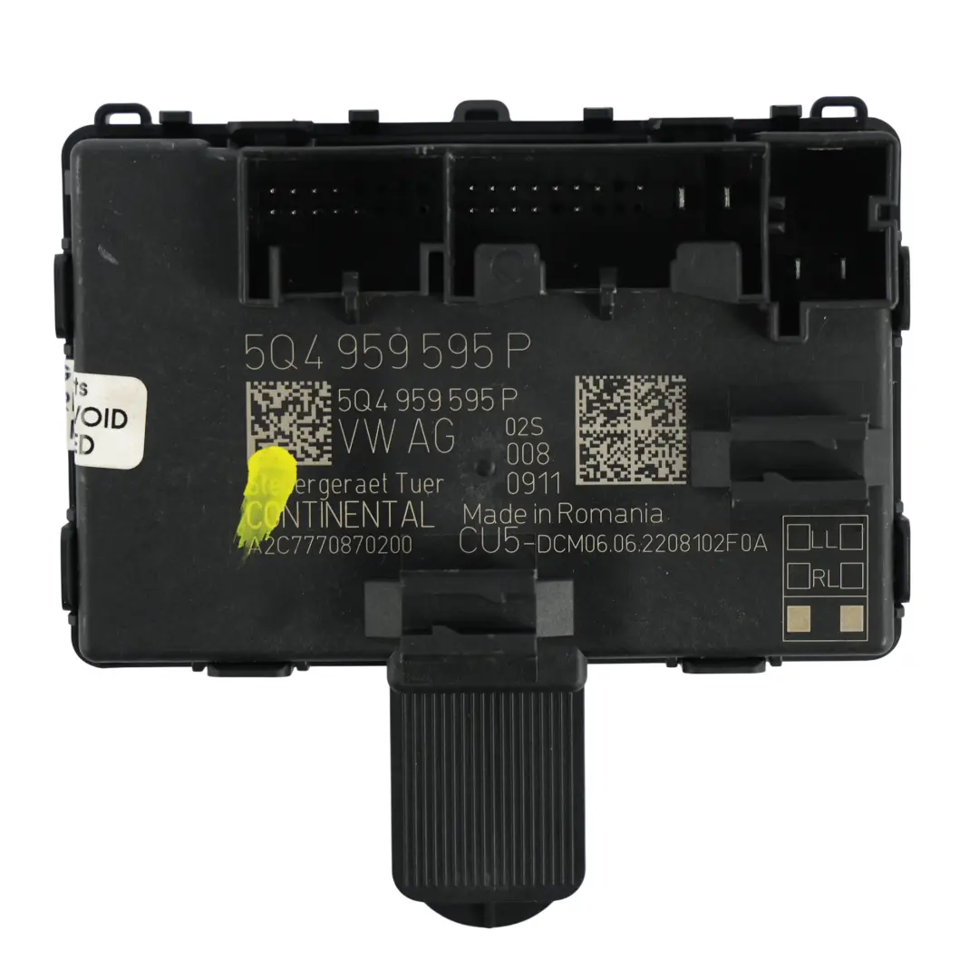 Skoda Superb Mk3 Módulo Control Puerta Trasera Izquierda Derecha - SKU 5Q4959595P - Número de pieza 5Q4959595P