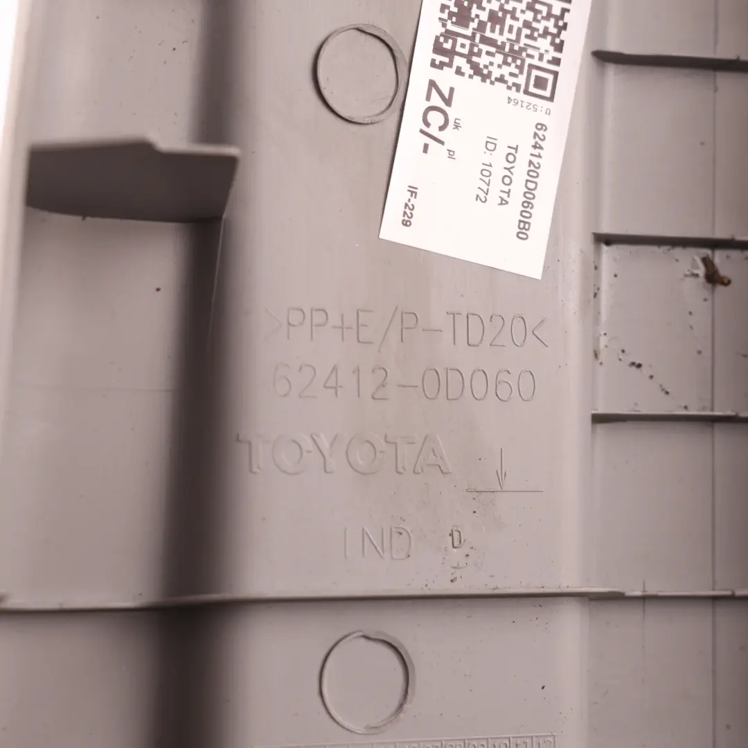 Pillar Trim Cover Panel Upper Left N/S Side Grey to Toyota Yaris P9 B with Part number 624120D060B0 Toyota Yaris P9 B Pillar Trim Cover Panel Upper Left N/S Side Grey - SKU 624120D060B0 - Part number 624120D060B0