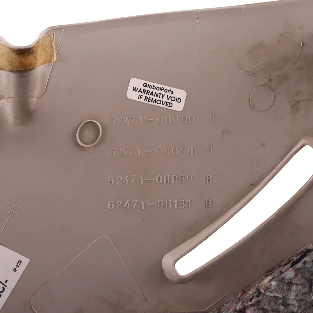 Pillar Cover Trim Panel Beige Right O/S to Toyota Aygo B1 Rear C with Part number 624710H091B0 Toyota Aygo B1 Rear C Pillar Cover Trim Panel Beige Right O/S - SKU 624710H091B0 - Part number 624710H091B0