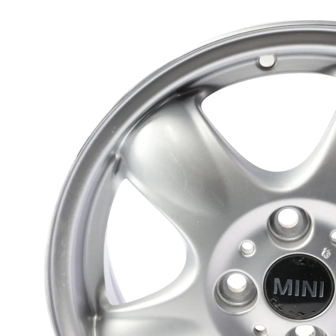 Alloy Rim 15" 5-Start Spooler 100 to Mini Cooper One R50 R56 Silver Wheel with Part number 6768498 Mini Cooper One R50 R56 Silver Wheel Alloy Rim 15" 5-Start Spooler 100 - SKU 6768498-SL4 - Part number 6768498