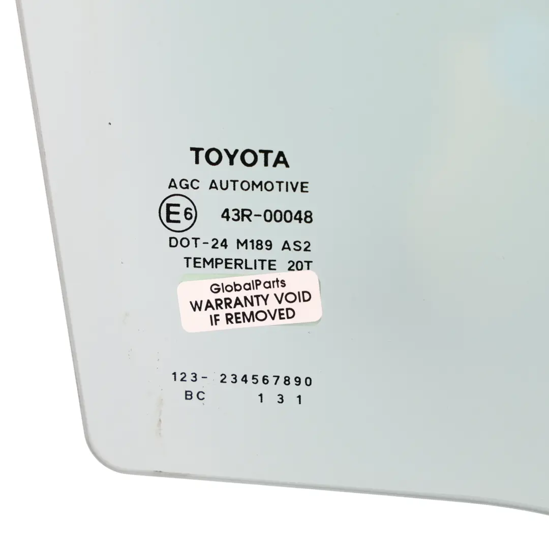 Toyota Auris E15 Rear Door Window Glass Glazing Right O/S AS2 Green - SKU 6810302210 - Part number 6810302210