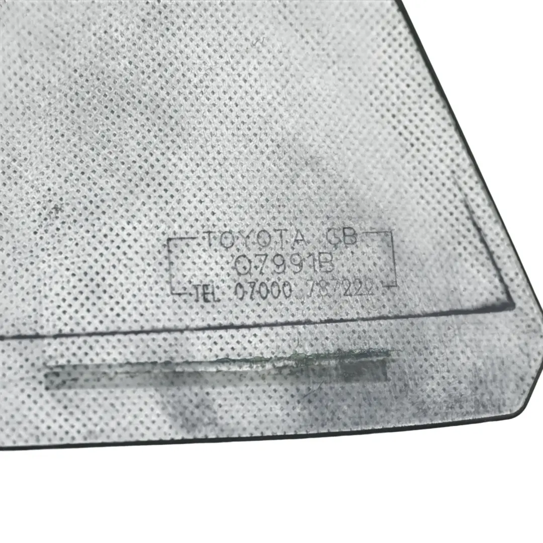 Mk1 Rear Quarter Glass Right O/S to Toyota Auris E15 with Part number 6812302170 Toyota Auris E15 Mk1 Rear Quarter Glass Right O/S - SKU 6812302170 - Part number 6812302170