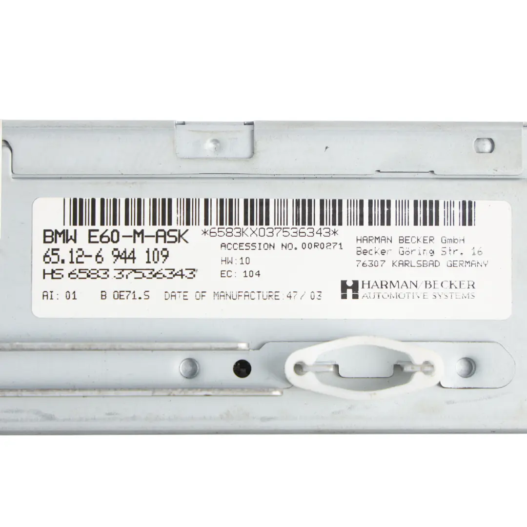 BMW 5 Series E60 E63 Radio M-ASK M-Audio System Controller CD Player - SKU 6944109-1 - Part number 6944109