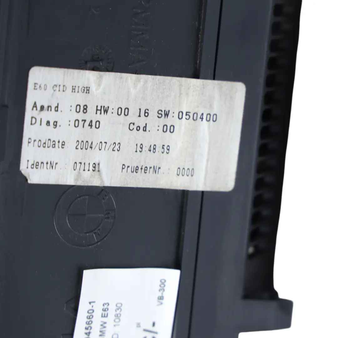 Bordmonitor Navigation Display Bildschirm 8,8" für BMW E60 E63 mit Teilenummer 6945660 BMW E60 E63 Bordmonitor Navigation Display Bildschirm 8,8" - SKU 6945660-1 - Teilenummer 6945660