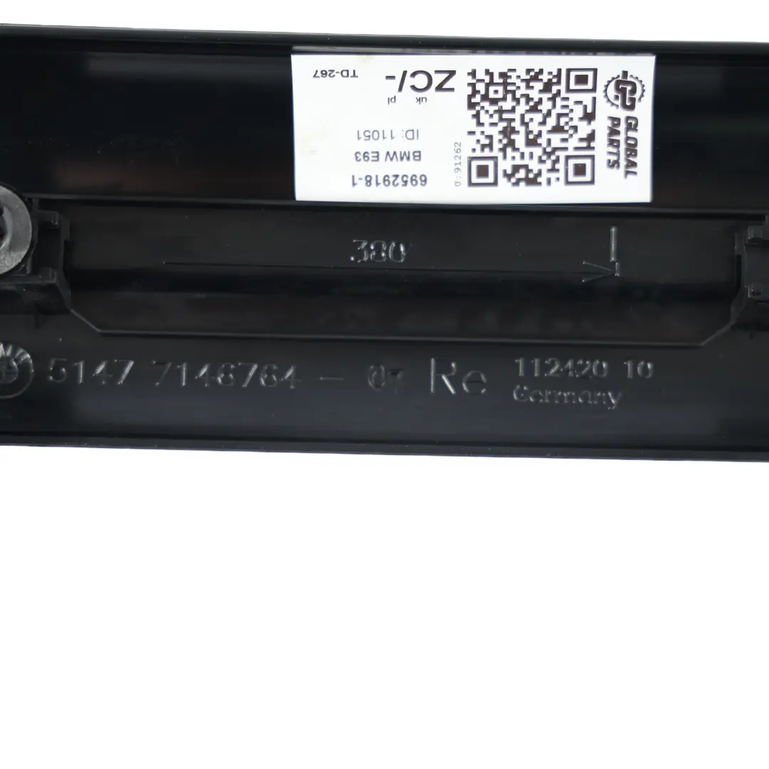 BMW E92 E93 Moldura Panel Entrada Puerta Delantera Derecha Negro 7146764 - SKU 6952918-1 - Número de pieza 6952918