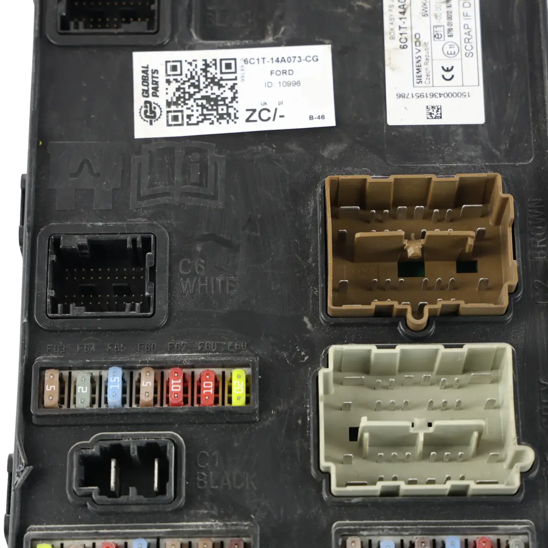 Ford Transit Mk7 Moduł Sterownik BCM Skrzynka Bezpieczników - SKU 6C1T-14A073-CG - Numer Części 6C1T-14A073-CG