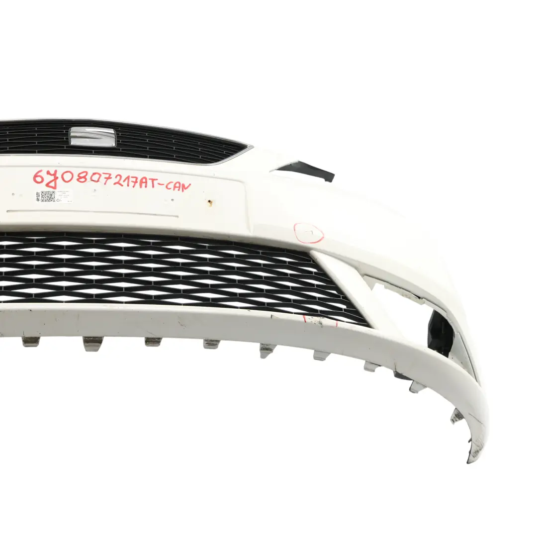 Seat Ibiza 6J Mk4 Front Bumper Front Trim Panel Cover Candy White - B9A - SKU 6J0807217AT-CAN - Part number 6J0807217AT