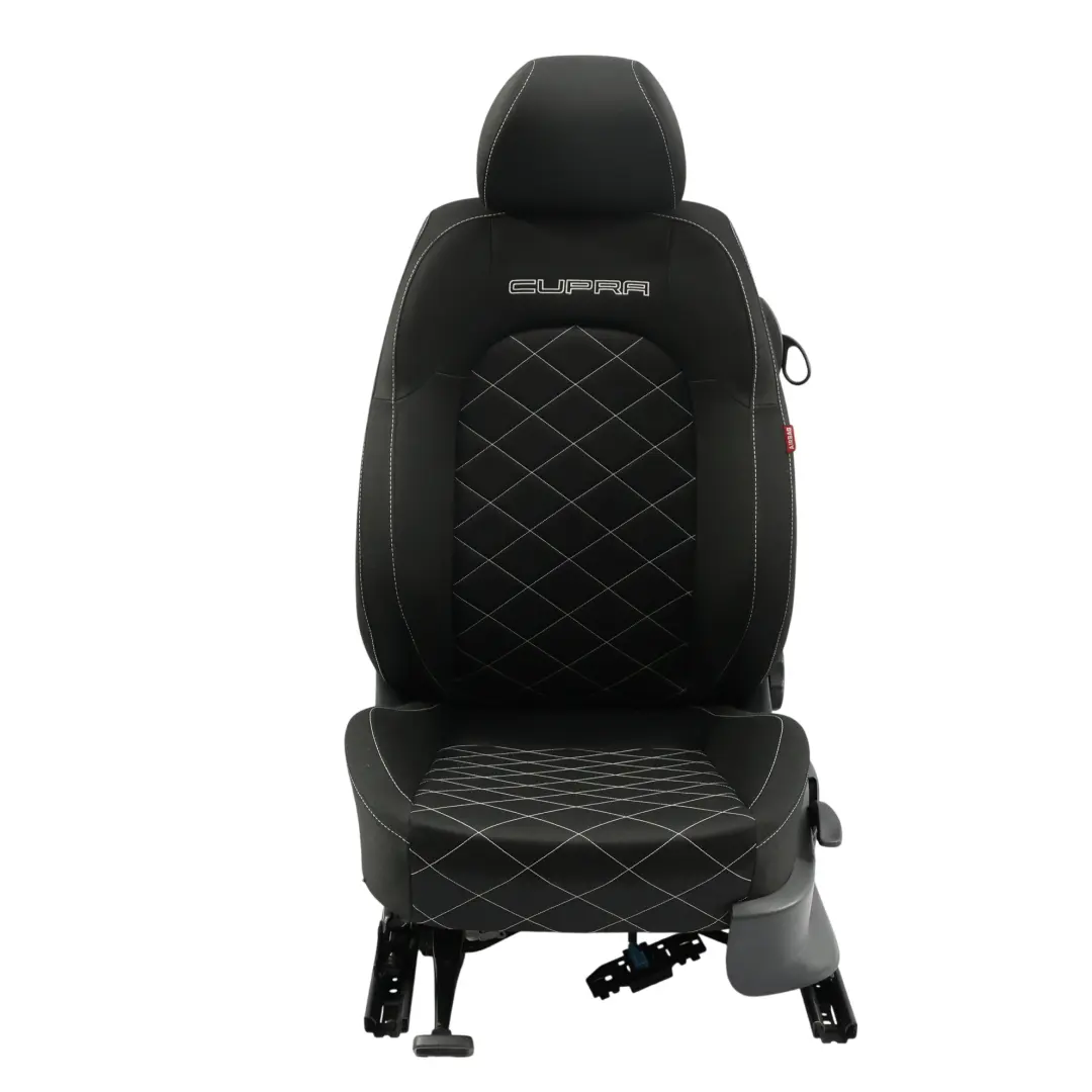 6J Cupra Asiento Delantero Izquierdo Tela Negra Costura Blanca para Seat Ibiza con número de pieza 6J0881805BR Seat Ibiza 6J Cupra Asiento Delantero Izquierdo Tela Negra Costura Blanca - SKU 6J0881805BR-1 - Número de pieza 6J0881805BR