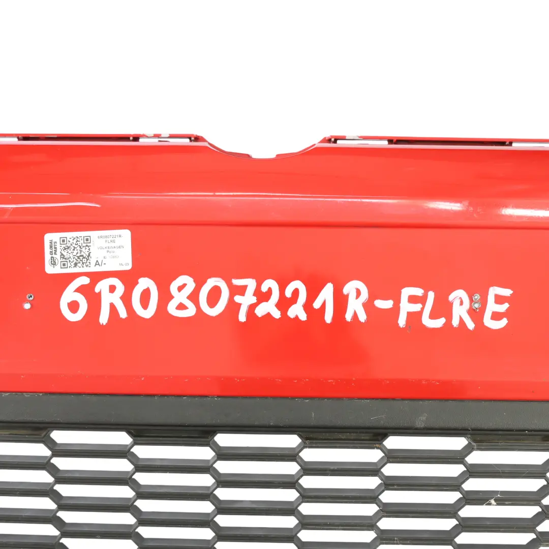 Volkswagen VW Polo 6R Front Bumper Front Trim Panel Flash Red - P3G - SKU 6R0807221R-FLRE - Part number 6R0807221R