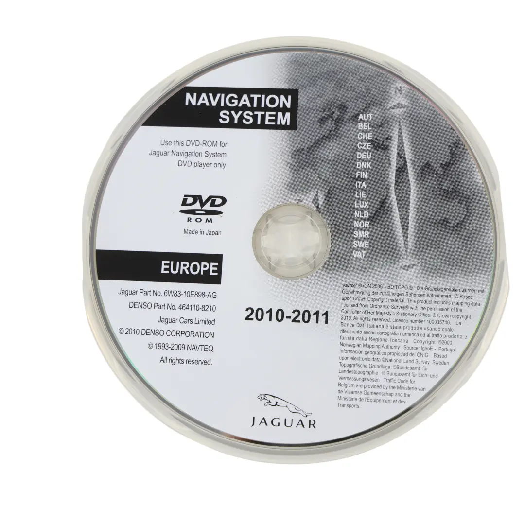 Jaguar XF X250 Nawigacja Satelitarna CD Mapa Europa 2010-2011 6W83-10E898-A - SKU 6W83-10E898-AGF - Numer Części 6W83-10E898-AGF