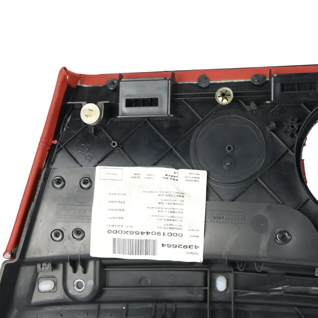 BMW E93 Tylny Boczek Drzwiowy Skórzany Czerwony Koralowy Lewy 9167915 - SKU 7154589-1 - Numer Części 7154589