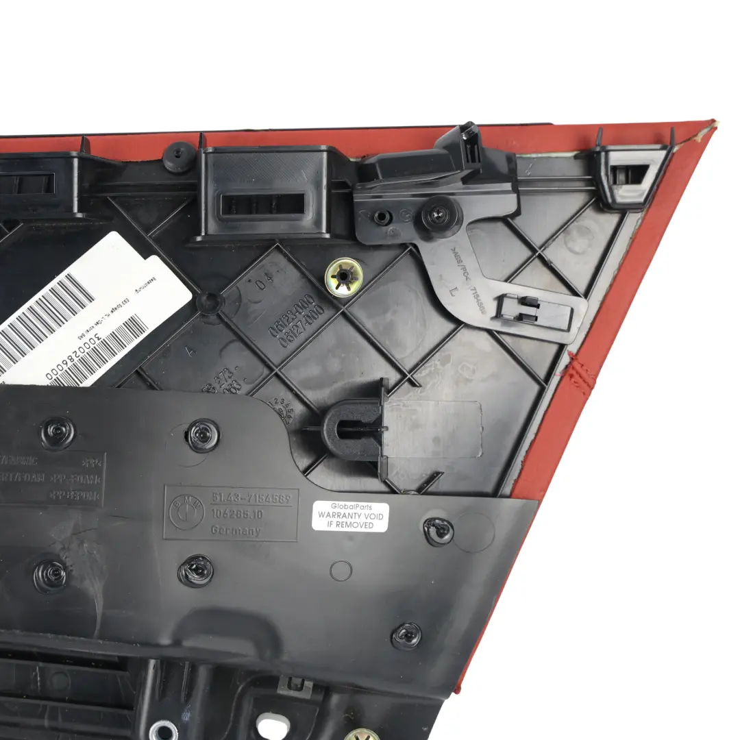 BMW E93 Door Card Rear Panel Leather Coral Red Left N/S 9167915 - SKU 7154589-1 - Part number 7154589
