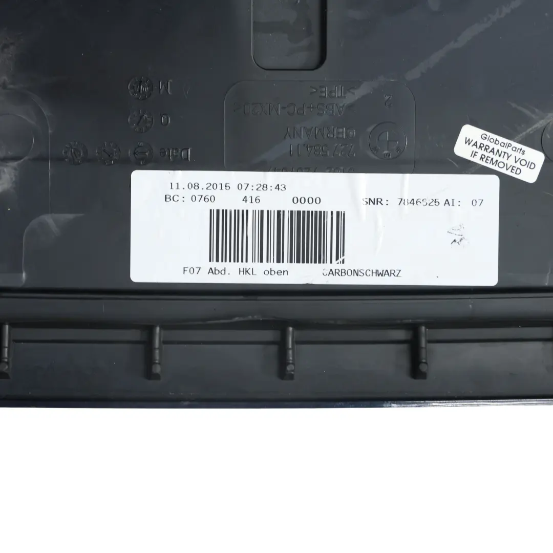 BMW F07 GT Panel Cubierta Trasera Superior Alerón Portón Carbonschwarz 416 72074 - SKU 7207411-CAR - Número de pieza 7207411