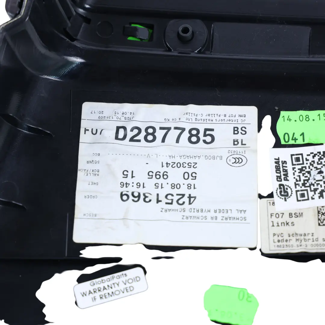 Osłona Słupka B Lewa Środkowa Czarna Skóra do BMW F07 GT o numerze 7235103 BMW F07 GT Osłona Słupka B Lewa Środkowa Czarna Skóra - SKU 7235103-1 - Numer Części 7235103