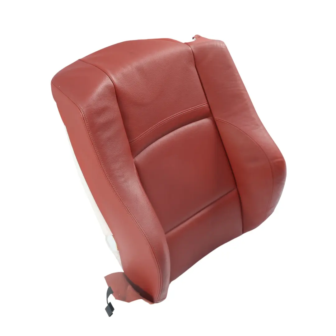Front Seat Backrest Heated Left N/S Cover Leather Dakota Coral Red to BMW E93 with Part number 7253641 BMW E93 Front Seat Backrest Heated Left N/S Cover Leather Dakota Coral Red - SKU 7253641-1 - Part number 7253641