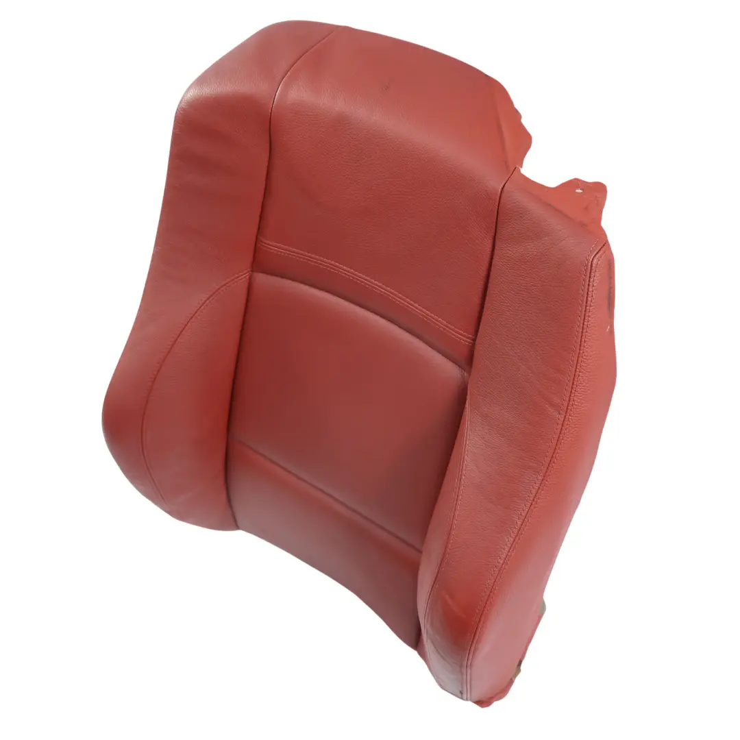 Front Seat Backrest Heated Left N/S Cover Leather Dakota Coral Red to BMW E93 with Part number 7253641 BMW E93 Front Seat Backrest Heated Left N/S Cover Leather Dakota Coral Red - SKU 7253641-1 - Part number 7253641