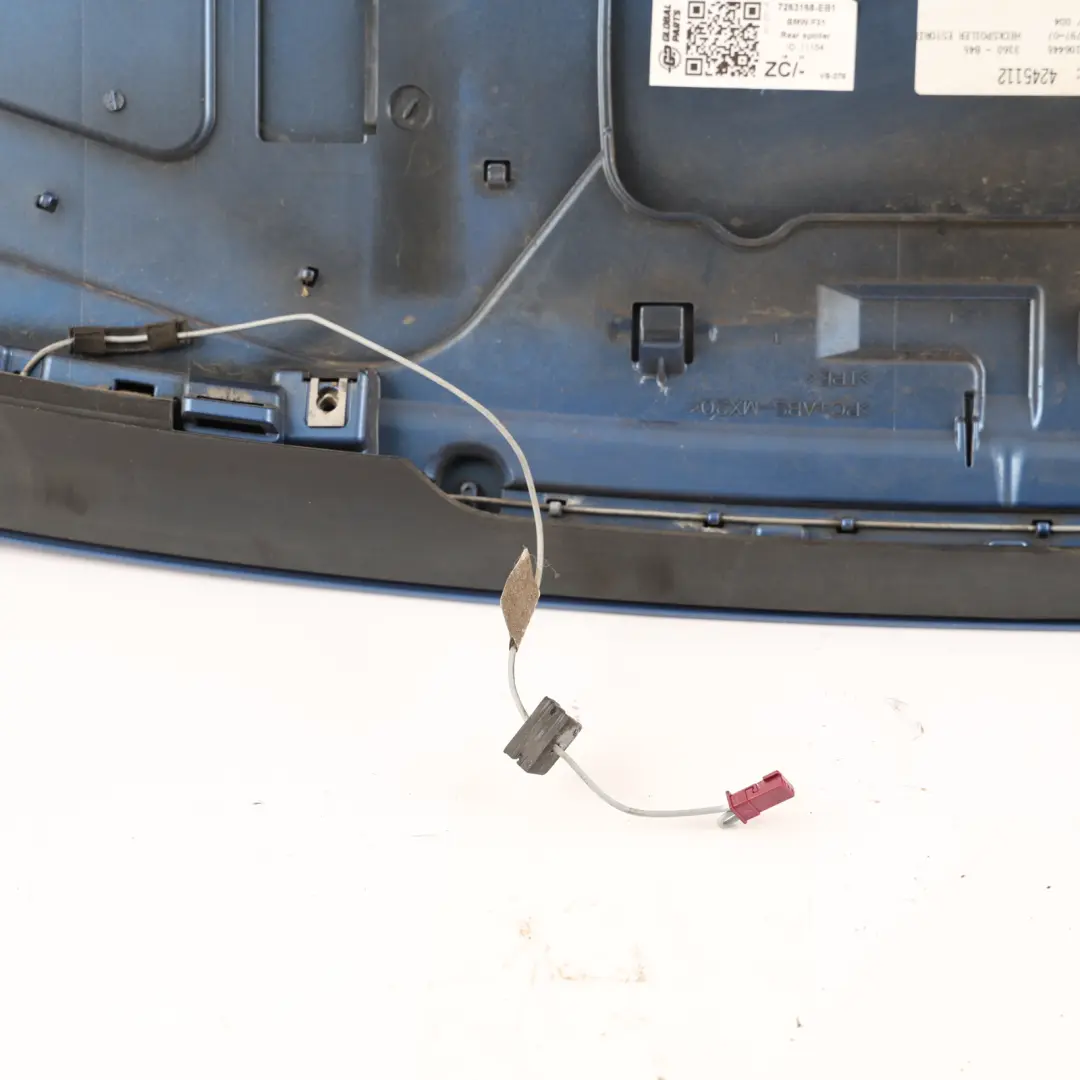 Boot Trunk Lid Tailgate Rear Spoiler Trim Estoril Blau - B45 to BMW F31 with Part number 7263168 BMW F31 Boot Trunk Lid Tailgate Rear Spoiler Trim Estoril Blau - B45 - SKU 7263168-EB1 - Part number 7263168