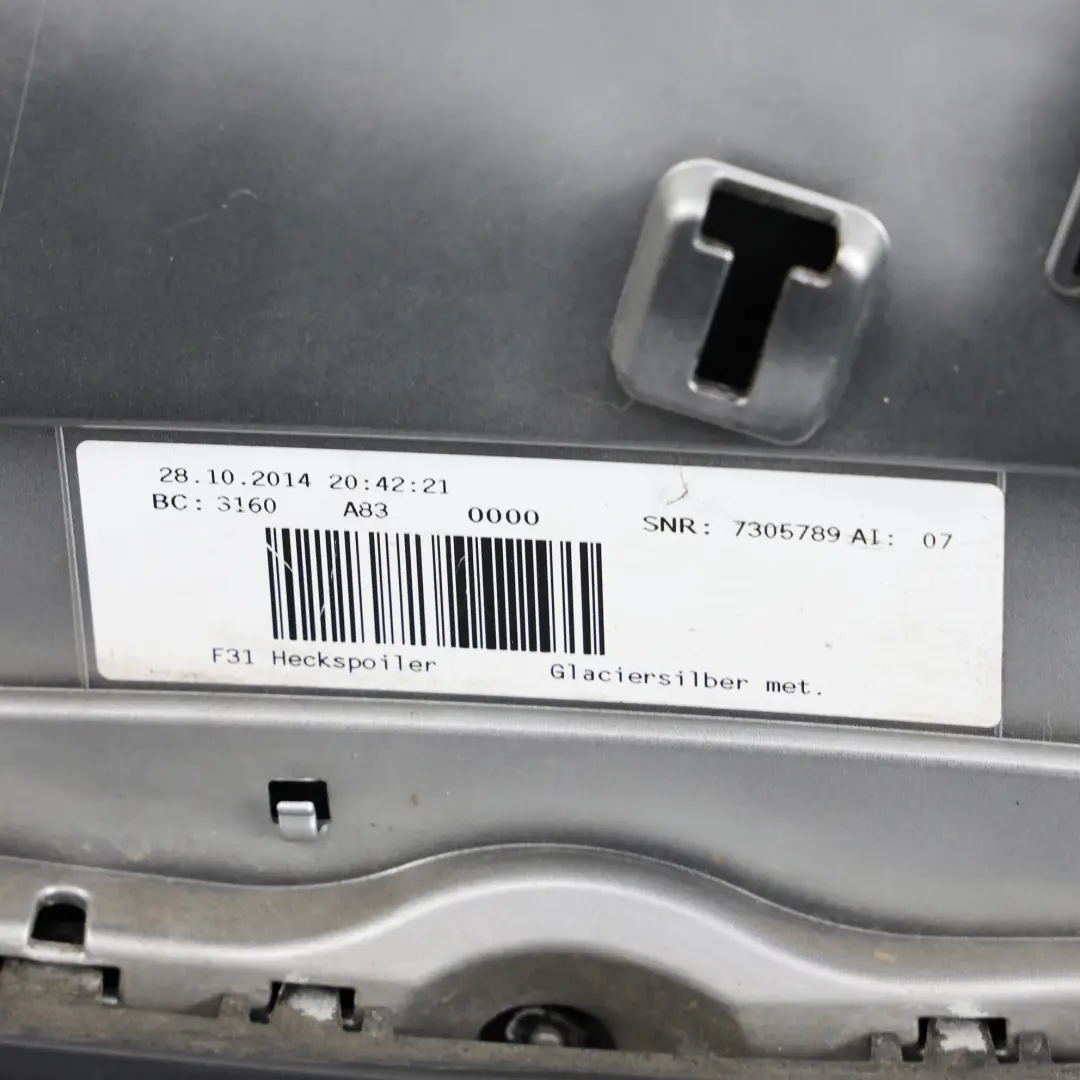 BMW F31 Touring Alerón Portón Trasero Tapa Maletero Moldura Plata Glaciar A83 - SKU 7263168-GSB1 - Número de pieza 7263168