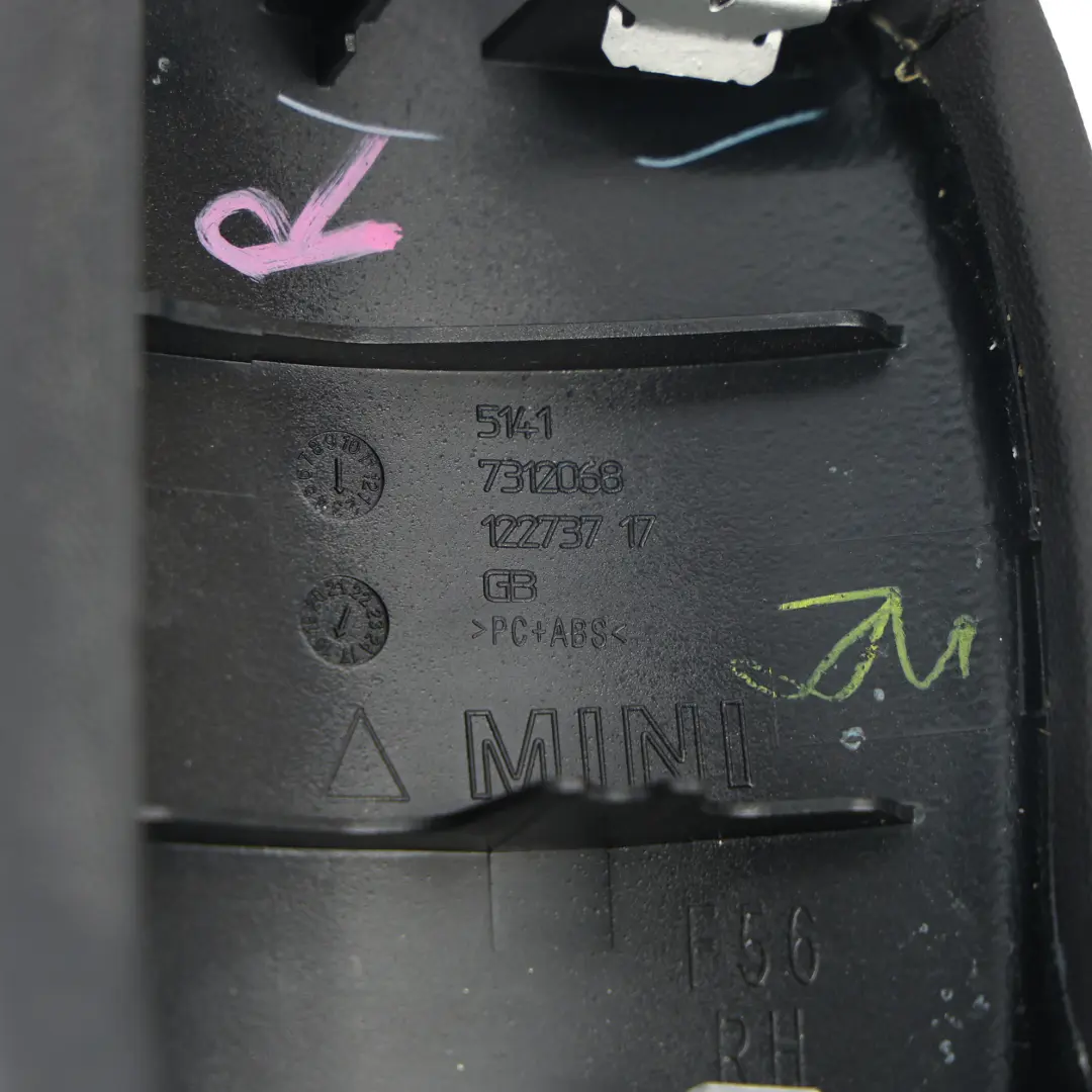 Mini F56 Prawa Listwa Panel Osłona Wnętrza Czarna B48A20B - SKU 7312068 - Numer Części 7312068