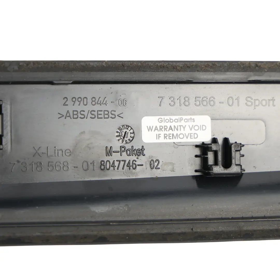 Cornice Battitacco Ingresso Anteriore Sinistro Destro 7318567 per BMW X1 E84 con numero di parte 7318568 BMW X1 E84 Cornice Battitacco Ingresso Anteriore Sinistro Destro 7318567 - SKU 7318568-1 - Numero di parte 7318568
