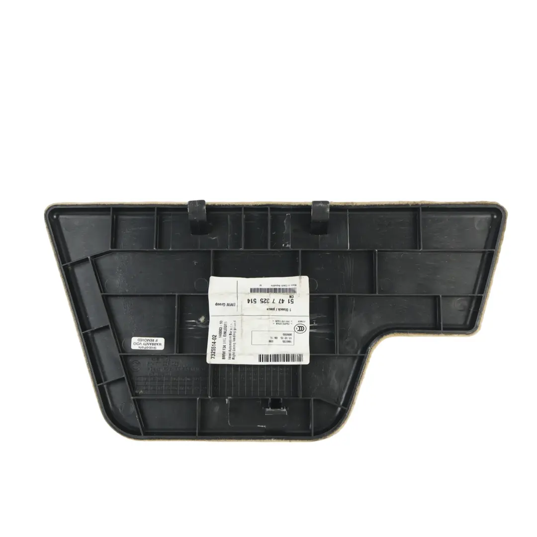 BMW F34 GT Revêtement Moquette Plancher Coffre Arrière Droite - SKU 7325514 - Numéro de pièce 7325514