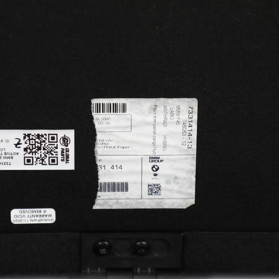Boot Trunk Floor Carpet Cover Liner Compartment to BMW F45 Active Tourer with Part number 7331414 BMW F45 Active Tourer Boot Trunk Floor Carpet Cover Liner Compartment - SKU 7331414 - Part number 7331414