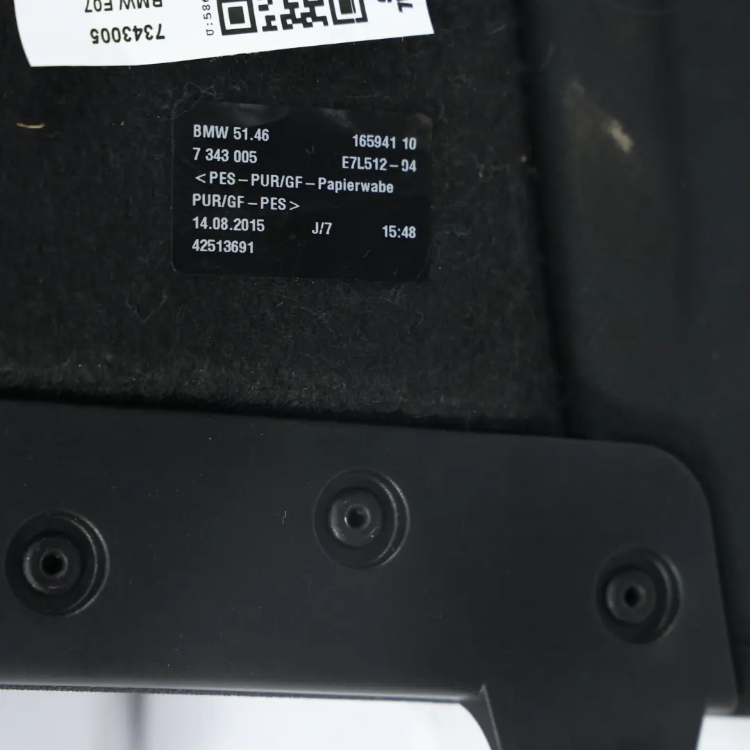 Rejilla Compartimento Maletero Trasero para BMW F07 GT LCI con número de pieza 7343005 BMW F07 GT LCI Rejilla Compartimento Maletero Trasero - SKU 7343005 - Número de pieza 7343005