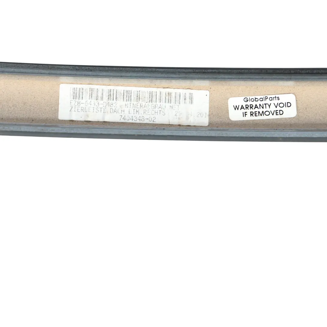 BMW F10 LCI Roof Moulding Right O/S Gutter Rail Trim Mineral Grey Metallic - B39 - SKU 7362460-MG - Part number 7362460