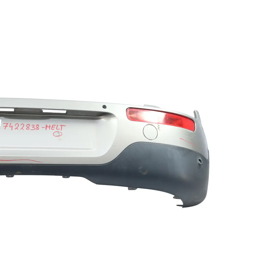 Bumper Trim Panel Covering Melting Silver Metallic - C2K to Mini Clubman F54 Rear with Part number 7422838 Mini Clubman F54 Rear Bumper Trim Panel Covering Melting Silver Metallic - C2K - SKU 7422838-MELT - Part number 7422838