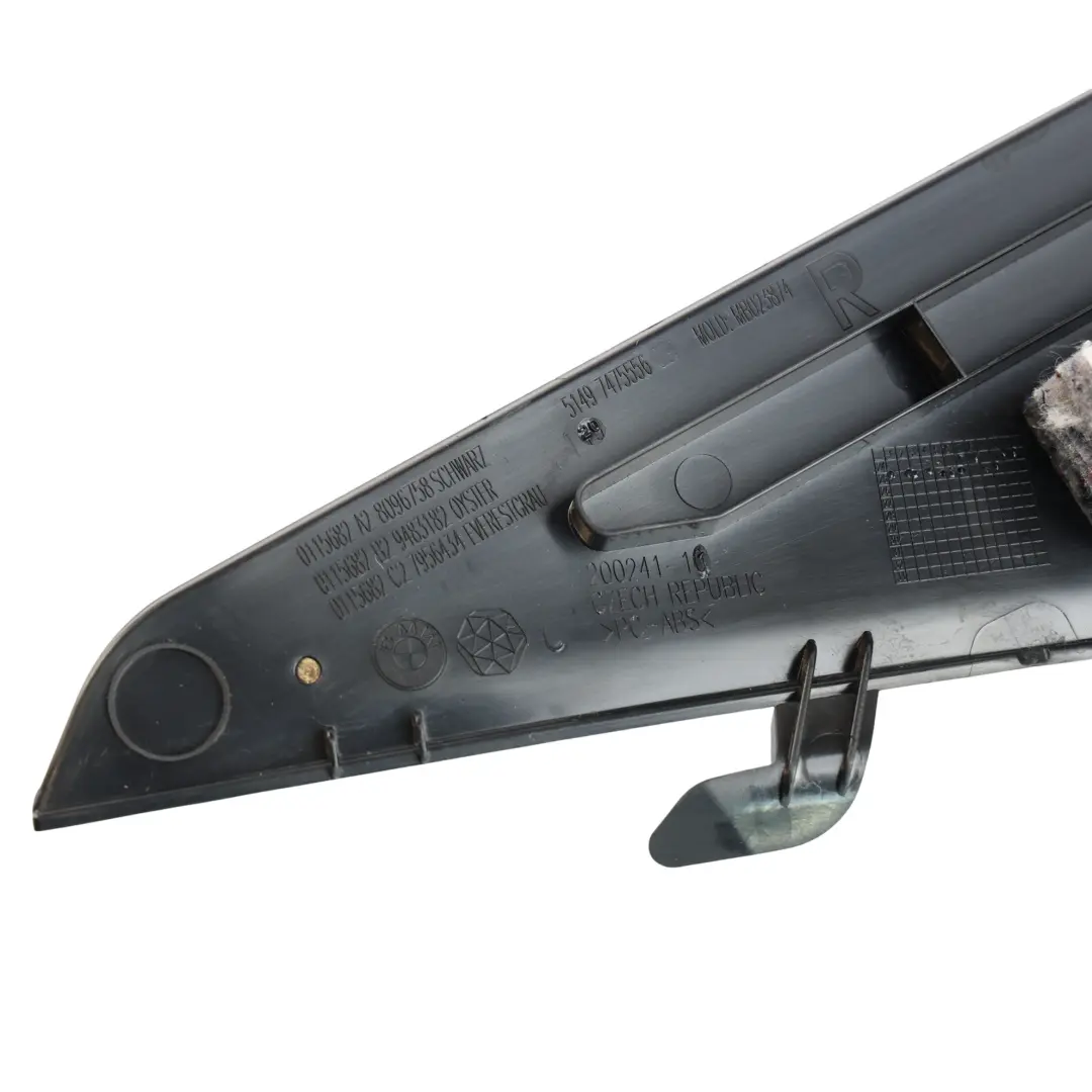 BMW F74 Rivestimento Superiore Montante D Interno Destro Nero - SKU 7475556 - Numero di parte 7475556