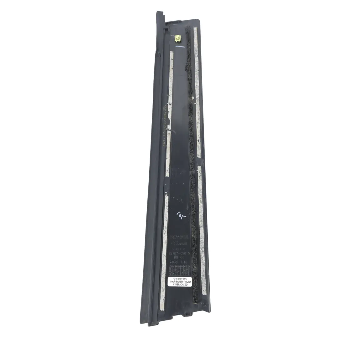 Door Window Frame Moulding Trim Right O/S to Toyota Avensis T270 Rear with Part number 7570705010 Toyota Avensis T270 Rear Door Window Frame Moulding Trim Right O/S - SKU 7570705010 - Part number 7570705010