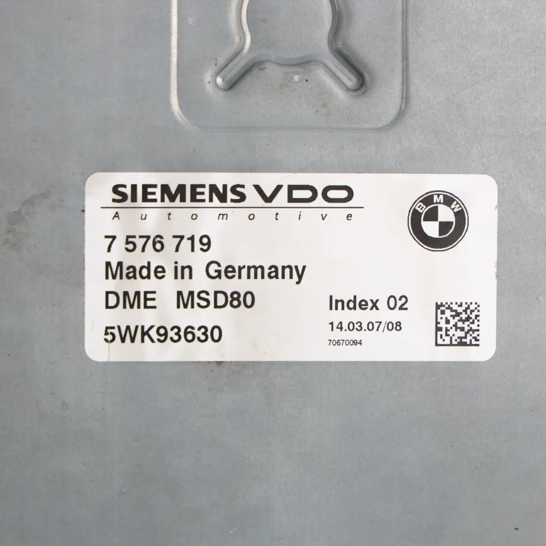 BMW E90 E91 E92 E93 523i N53 190HP ECU Engine Module SET DME Automatic - SKU 7576719-3 - Part number 7576719