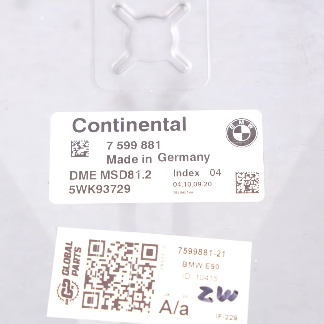 N43 143HP Motor ECU Kit DME Manual para BMW E87 LCI E90 E91 118i 318i con número de pieza 7599881 BMW E87 LCI E90 E91 118i 318i N43 143HP Motor ECU Kit DME Manual - SKU 7599881-21 - Número de pieza 7599881