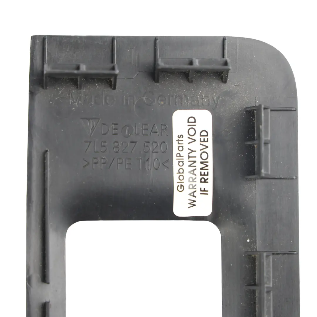 Trunk Boot Lid Lock Cover Trim Surround Frame to Porsche Cayenne 9PA with Part number 7L5827520 Porsche Cayenne 9PA Trunk Boot Lid Lock Cover Trim Surround Frame - SKU 7L5827520 - Part number 7L5827520