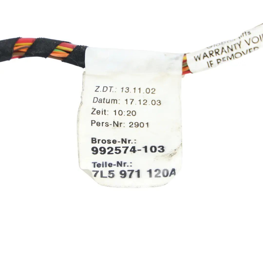 Porsche Cayenne 9PA Mazo Cables Puerta Delantera Izquierda Derecha - SKU 7L5971120A - Número de pieza 7L5971120A